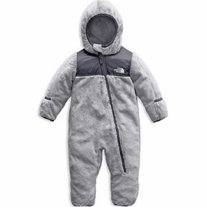 The North Face Infant Oso One-Piece Fleece Gray Black Size 6-12M
